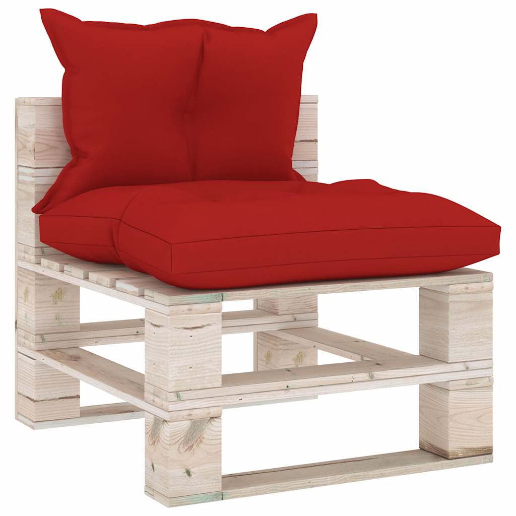 Set Salotto Giardino su Pallet Cuscini 5 pz in Legno di Pino