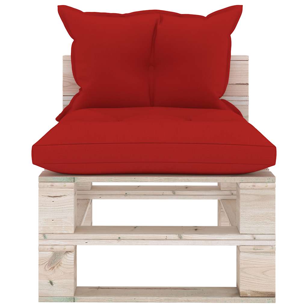 Set Salotto Giardino su Pallet Cuscini 5 pz in Legno di Pino