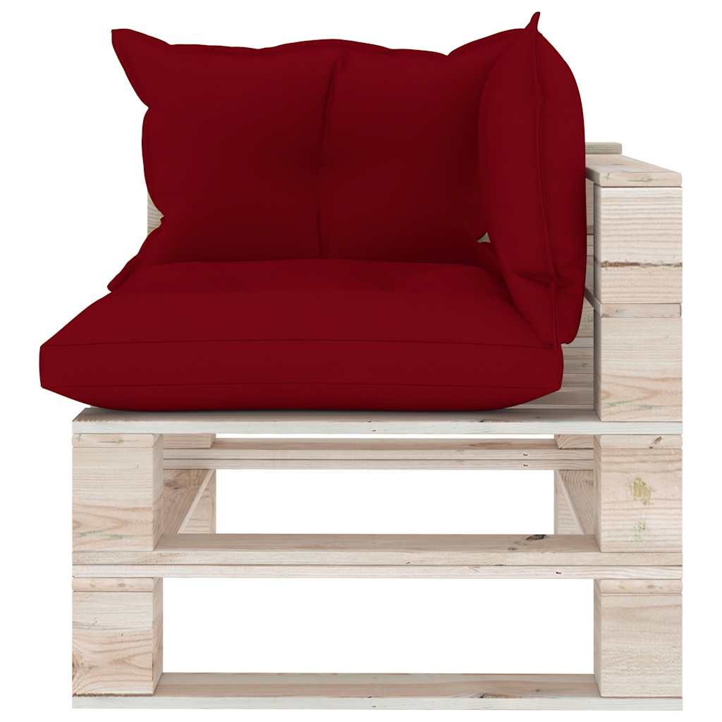 Set Salotto Giardino su Pallet Cuscini 5 pz in Legno di Pino