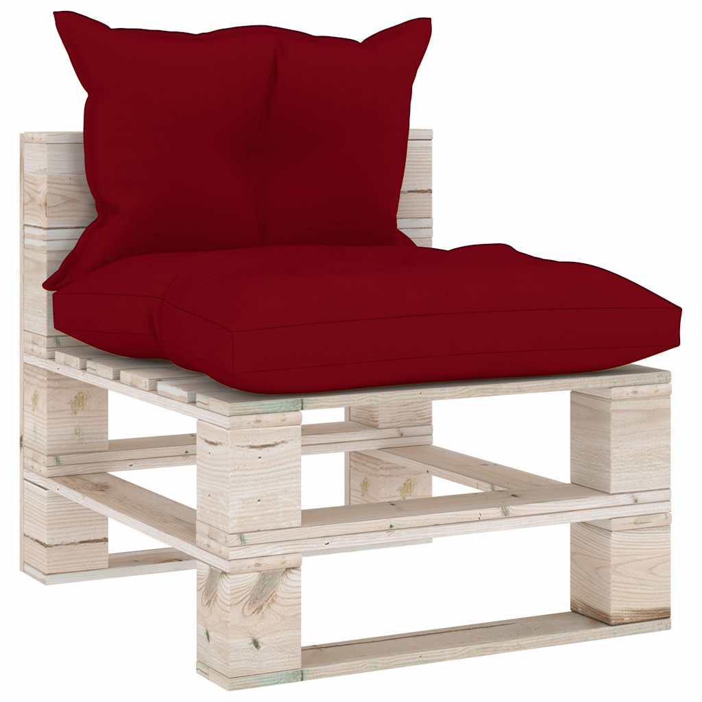 Set Salotto Giardino su Pallet Cuscini 5 pz in Legno di Pino