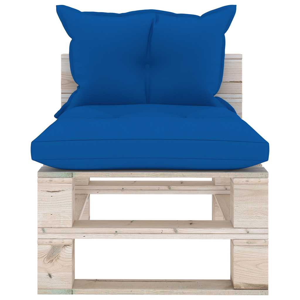 Set Salotto Giardino su Pallet Cuscini 5 pz in Legno di Pino