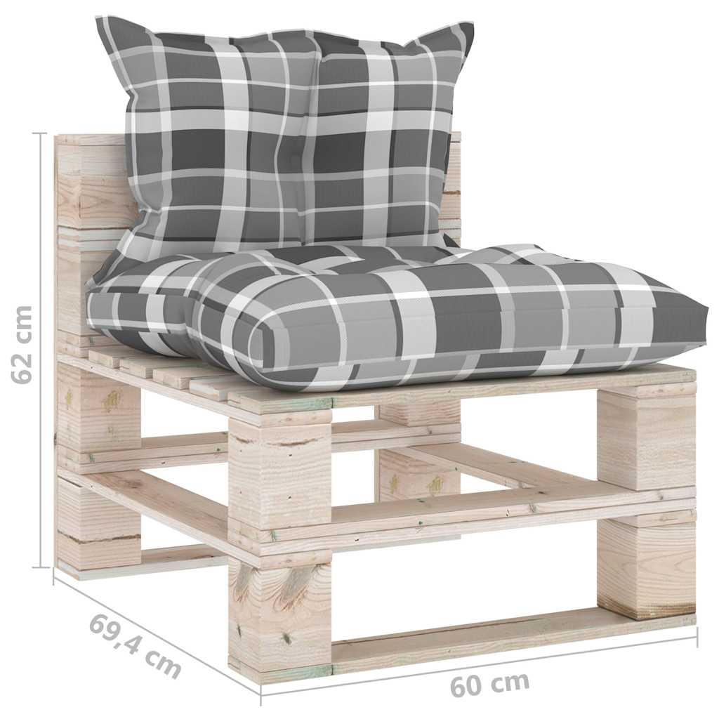 Set Salotto Giardino su Pallet Cuscini 5 pz in Legno di Pino