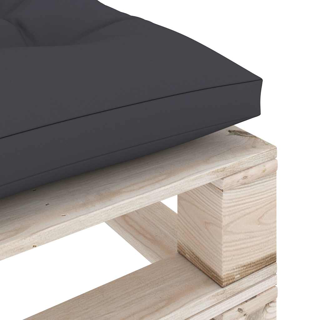 Salotto Giardino su Pallet Cuscini Antracite 5 pz Legno di Pino