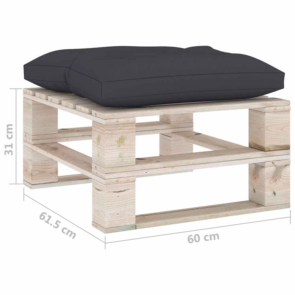 Salotto Giardino su Pallet Cuscini Antracite 5 pz Legno di Pino