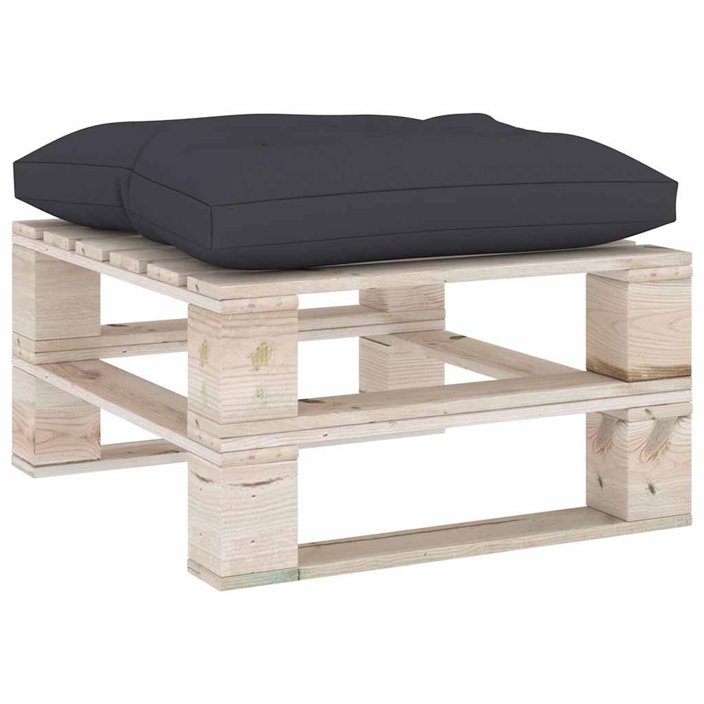 Salotto Giardino su Pallet Cuscini Antracite 5 pz Legno di Pino