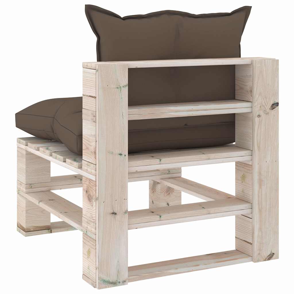 Set Salotto Giardino su Pallet Cuscini 5 pz in Legno di Pino