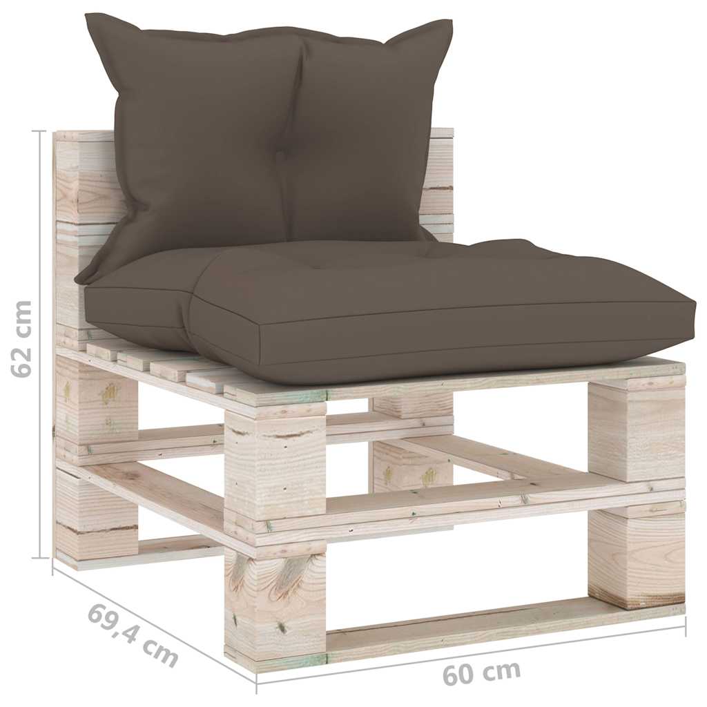 Set Salotto Giardino su Pallet Cuscini 5 pz in Legno di Pino