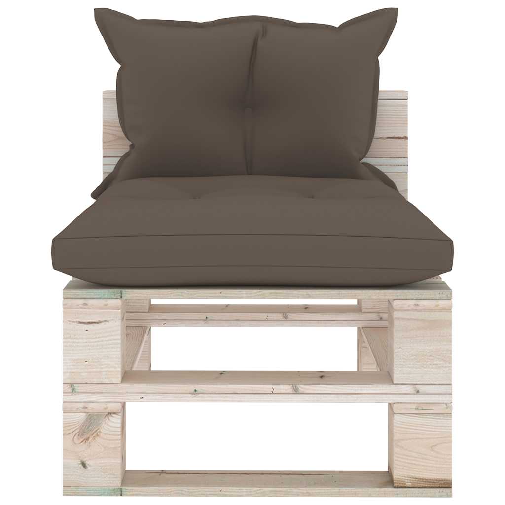 Set Salotto Giardino su Pallet Cuscini 5 pz in Legno di Pino