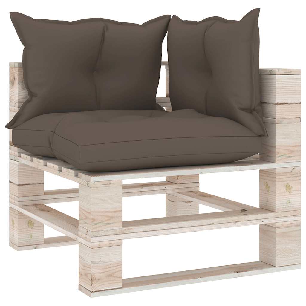 Set Salotto Giardino su Pallet Cuscini 5 pz in Legno di Pino
