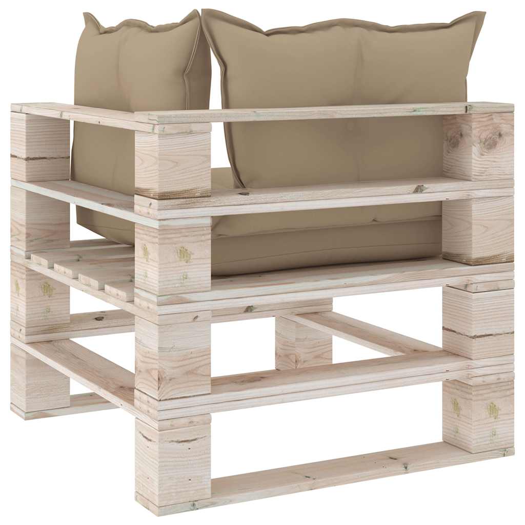 Set Salotto Giardino su Pallet Cuscini 5 pz in Legno di Pino