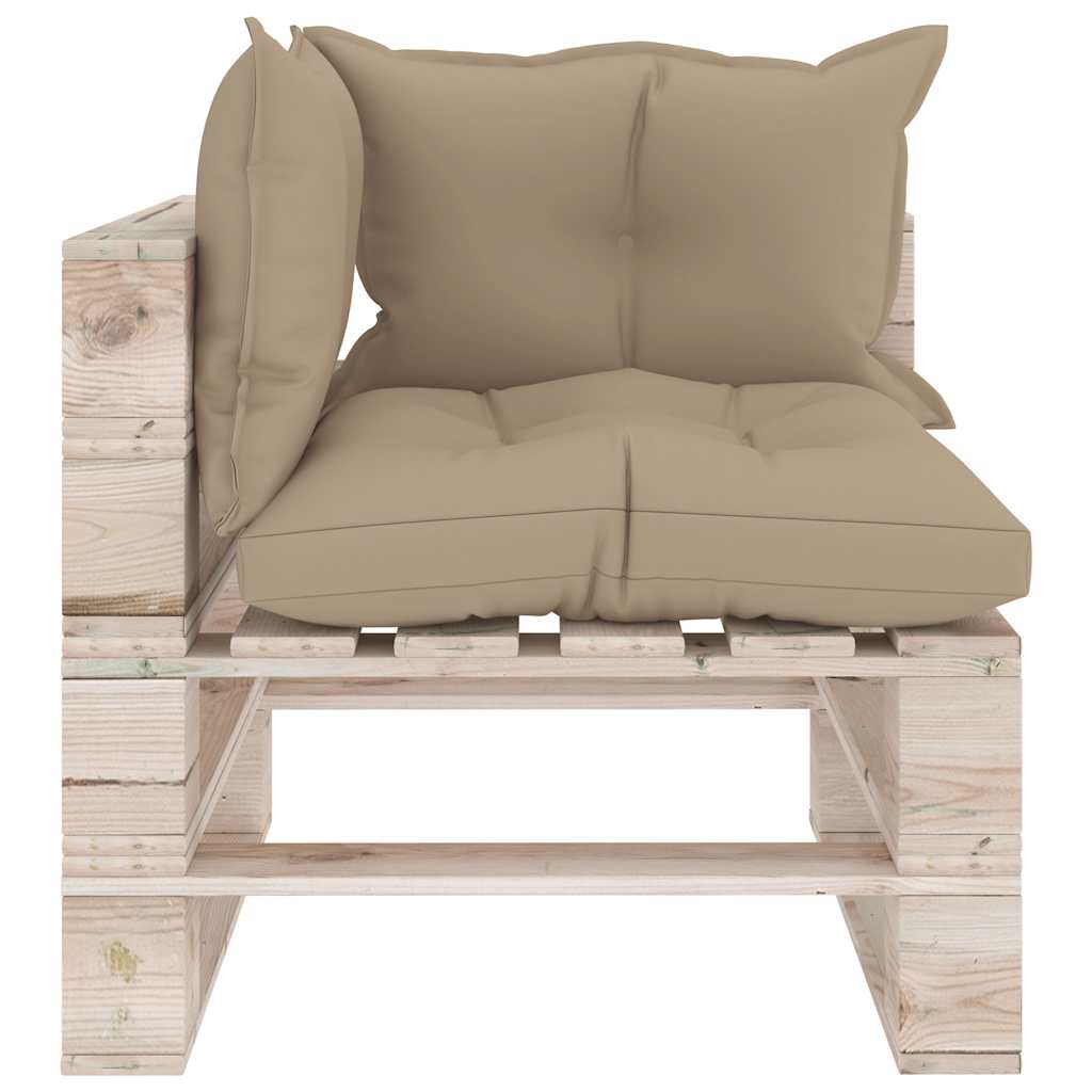 Set Salotto Giardino su Pallet Cuscini 5 pz in Legno di Pino