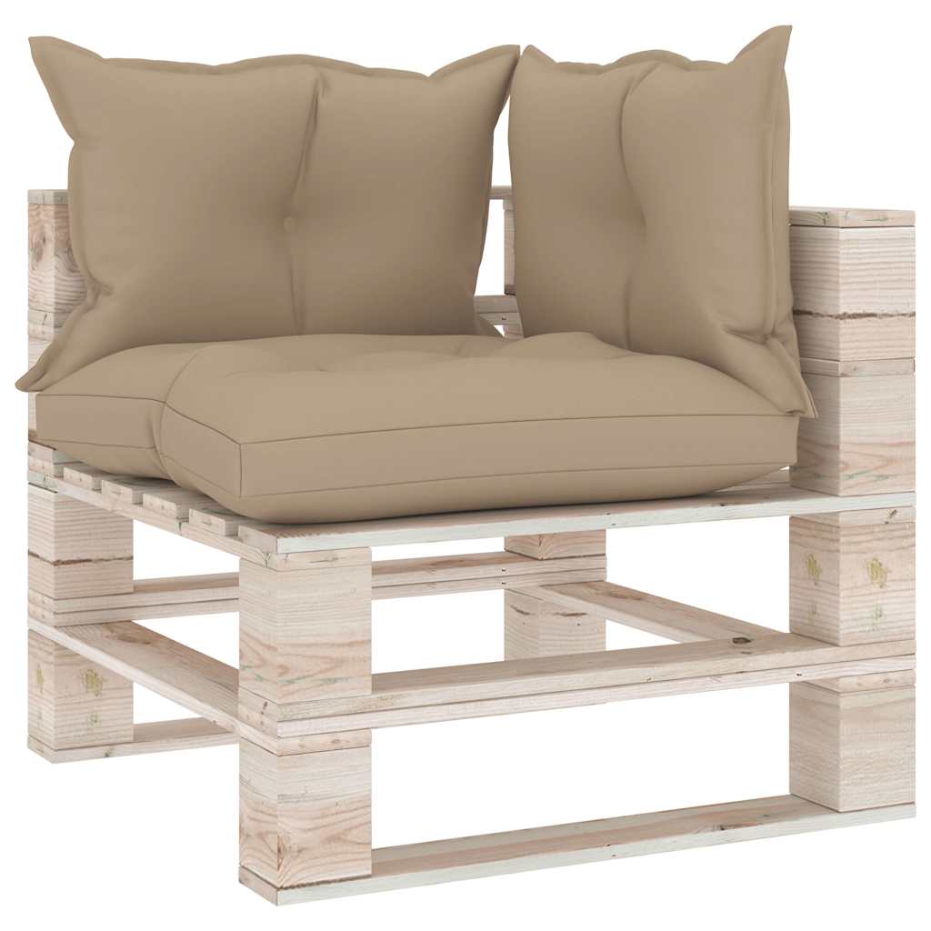 Set Salotto Giardino su Pallet Cuscini 5 pz in Legno di Pino