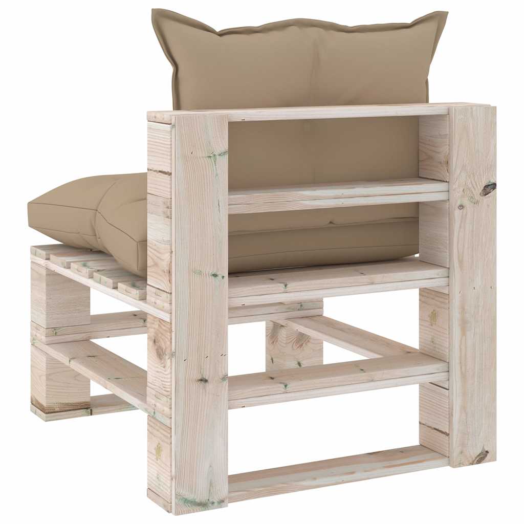 Set Salotto Giardino su Pallet Cuscini 5 pz in Legno di Pino