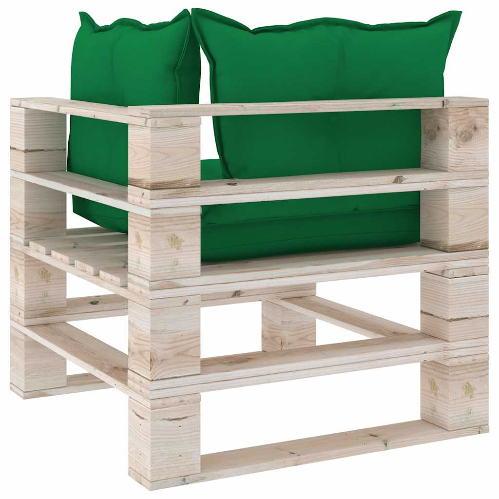 Set Salotto Giardino su Pallet Cuscini 5 pz in Legno di Pino