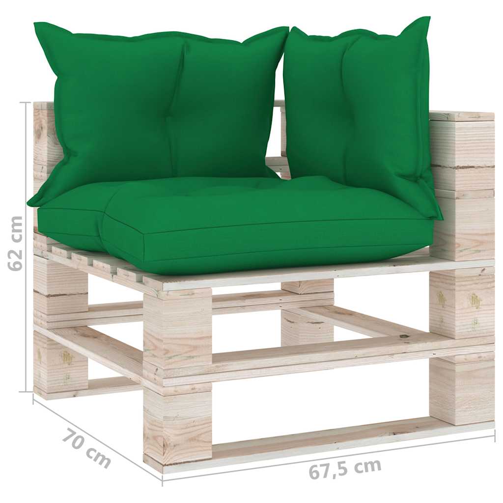 Set Salotto Giardino su Pallet Cuscini 5 pz in Legno di Pino