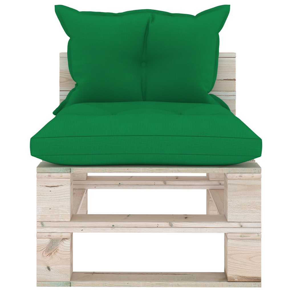 Set Salotto Giardino su Pallet Cuscini 5 pz in Legno di Pino
