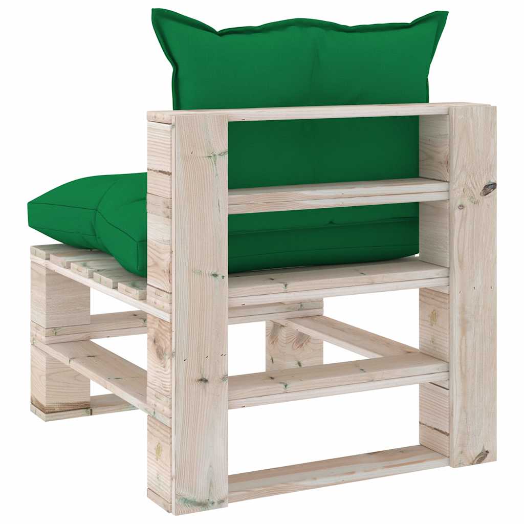 Set Salotto Giardino su Pallet Cuscini 5 pz in Legno di Pino