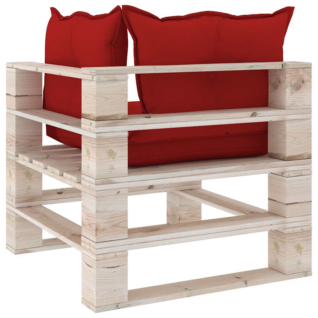 Set Salotto Giardino su Pallet Cuscini 5 pz in Legno di Pino