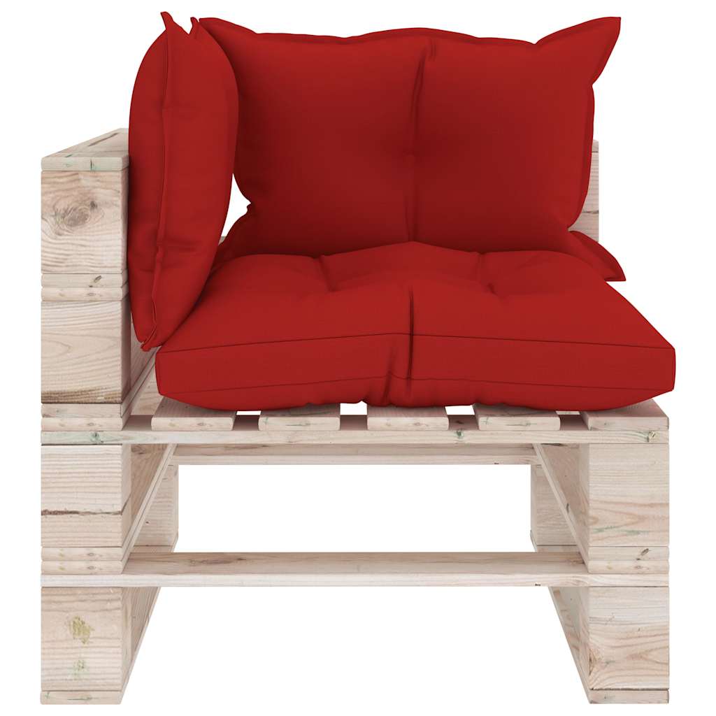 Set Salotto Giardino su Pallet Cuscini 5 pz in Legno di Pino