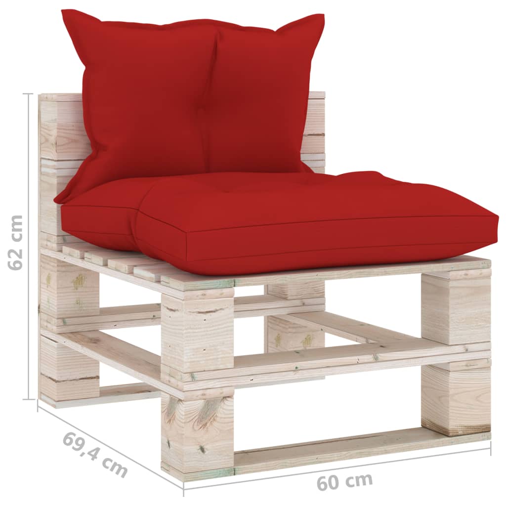 Set Salotto Giardino su Pallet Cuscini 5 pz in Legno di Pino