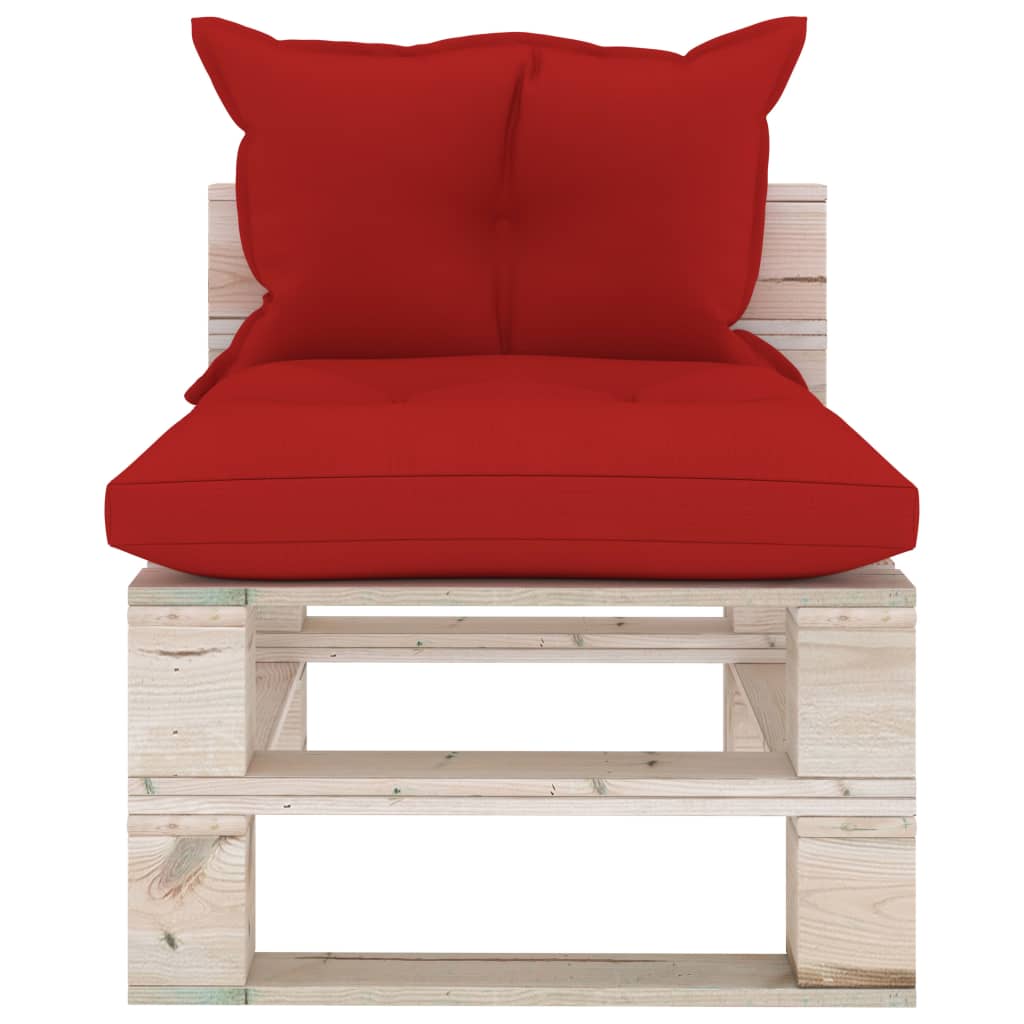 Set Salotto Giardino su Pallet Cuscini 5 pz in Legno di Pino