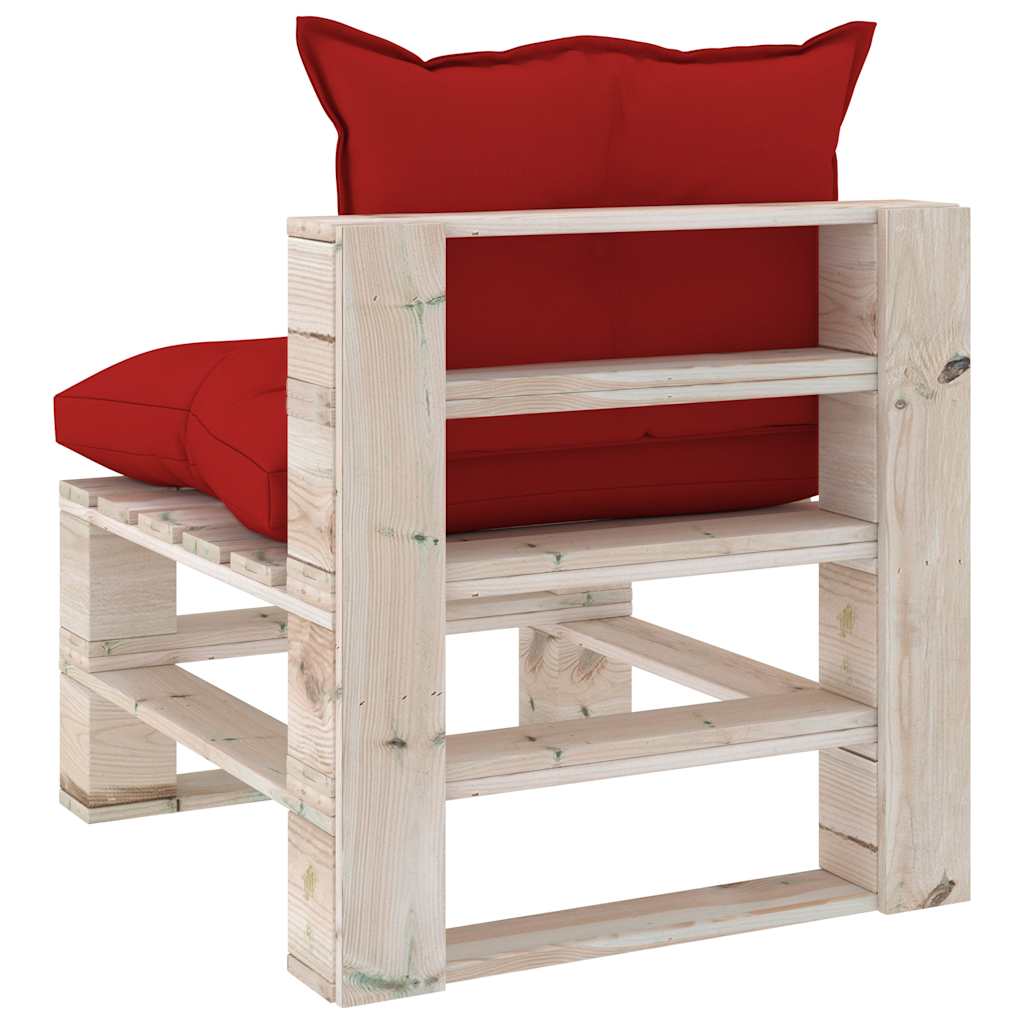 Set Salotto Giardino su Pallet Cuscini 5 pz in Legno di Pino
