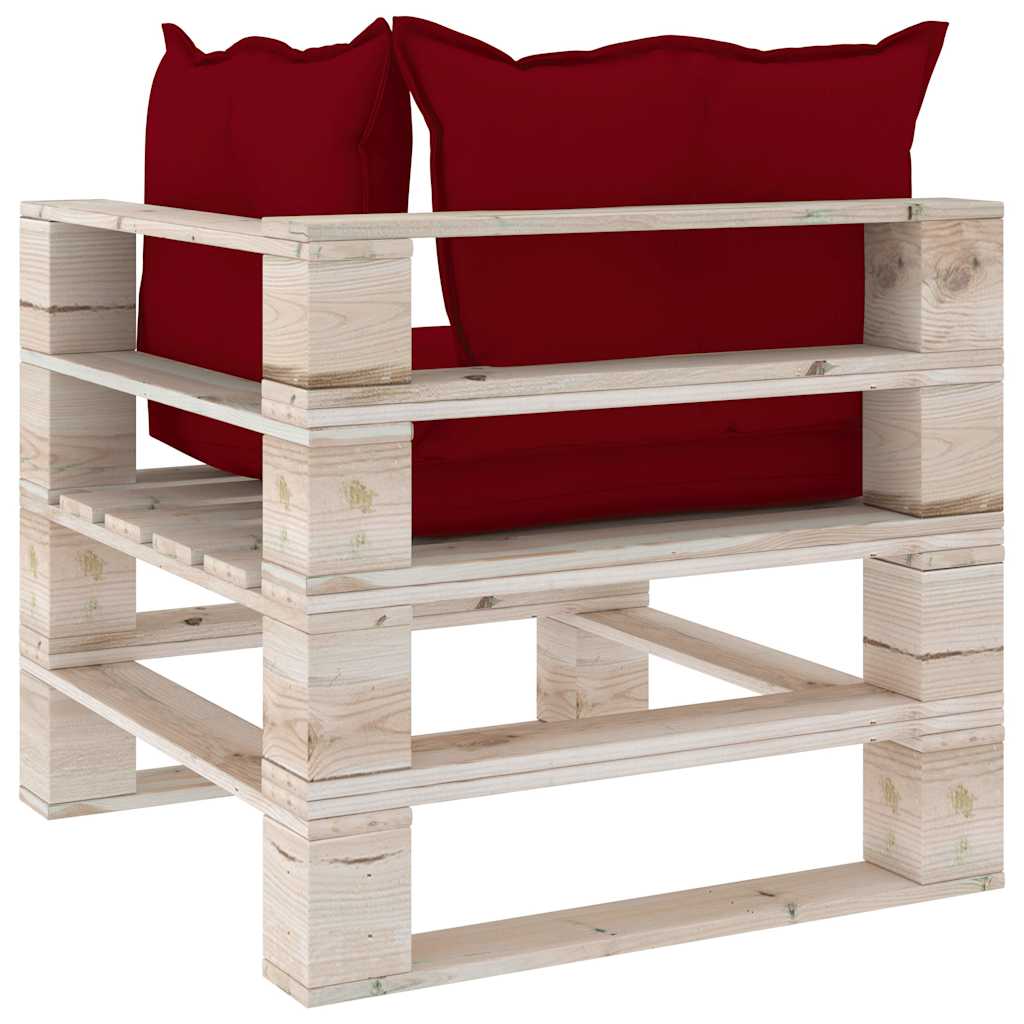 Set Salotto Giardino su Pallet Cuscini 5 pz in Legno di Pino