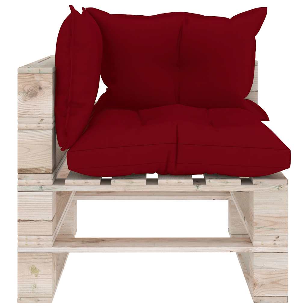Set Salotto Giardino su Pallet Cuscini 5 pz in Legno di Pino
