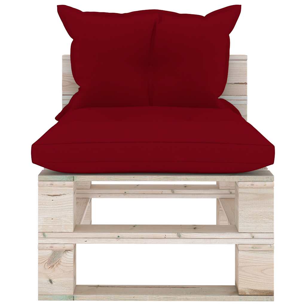 Set Salotto Giardino su Pallet Cuscini 5 pz in Legno di Pino