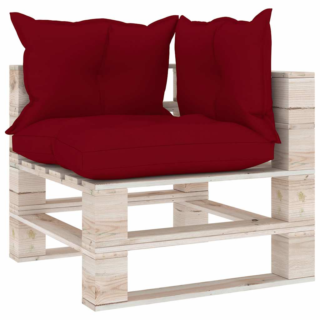 Set Salotto Giardino su Pallet Cuscini 5 pz in Legno di Pino