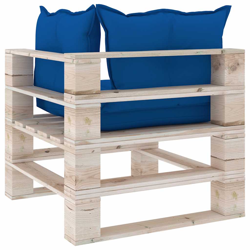 Set Salotto Giardino su Pallet Cuscini 5 pz in Legno di Pino