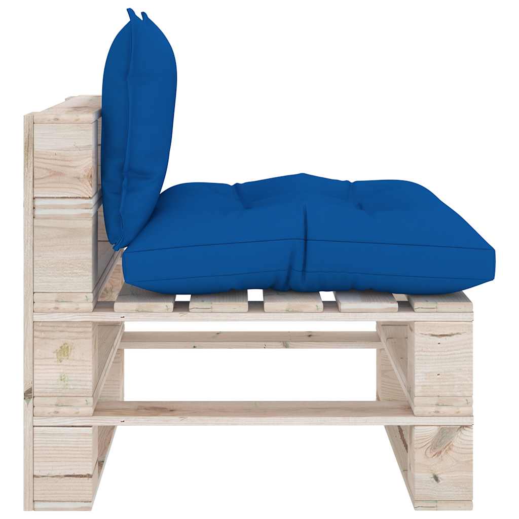 Set Salotto Giardino su Pallet Cuscini 5 pz in Legno di Pino