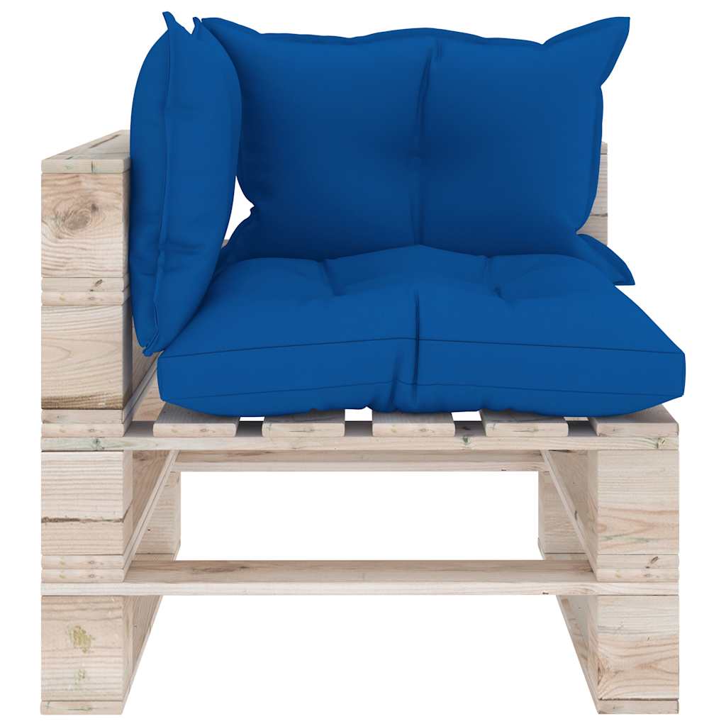 Set Salotto Giardino su Pallet Cuscini 5 pz in Legno di Pino