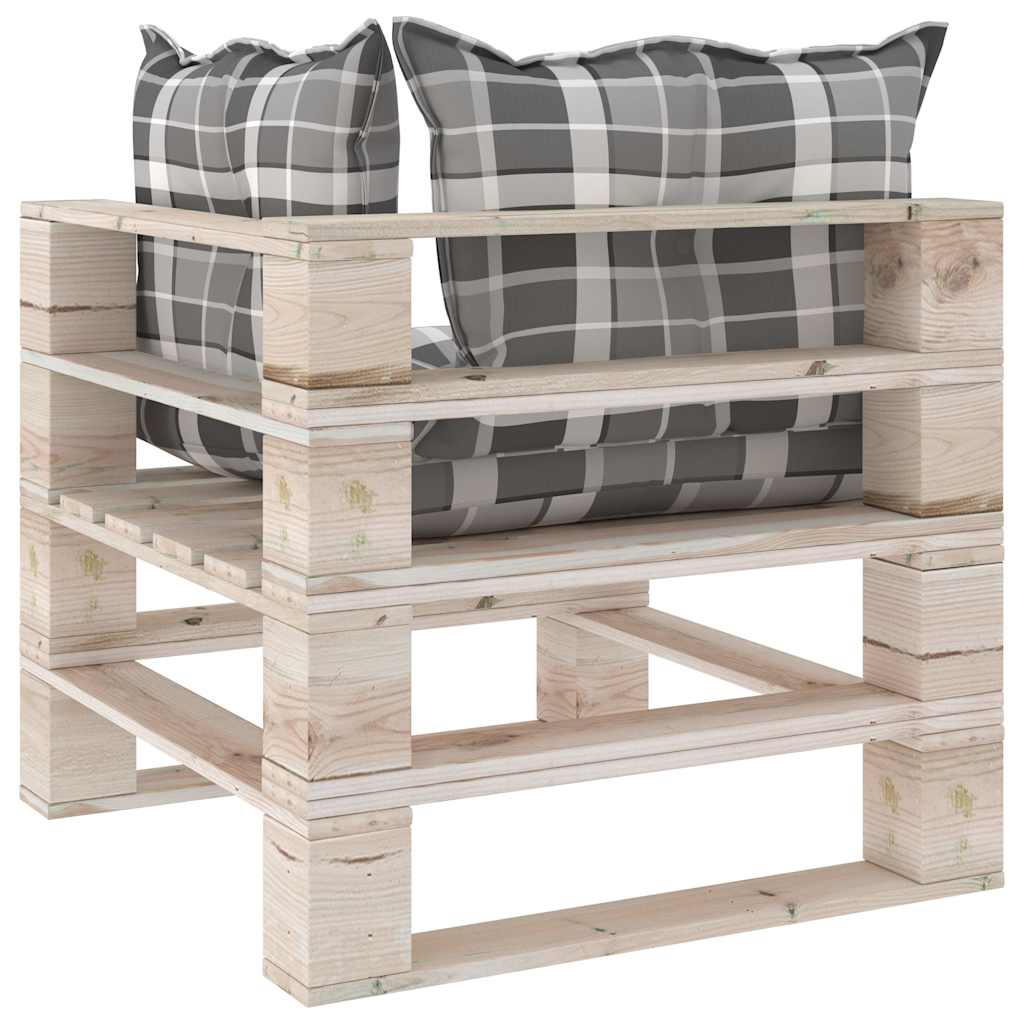 Set Salotto Giardino su Pallet Cuscini 5 pz in Legno di Pino