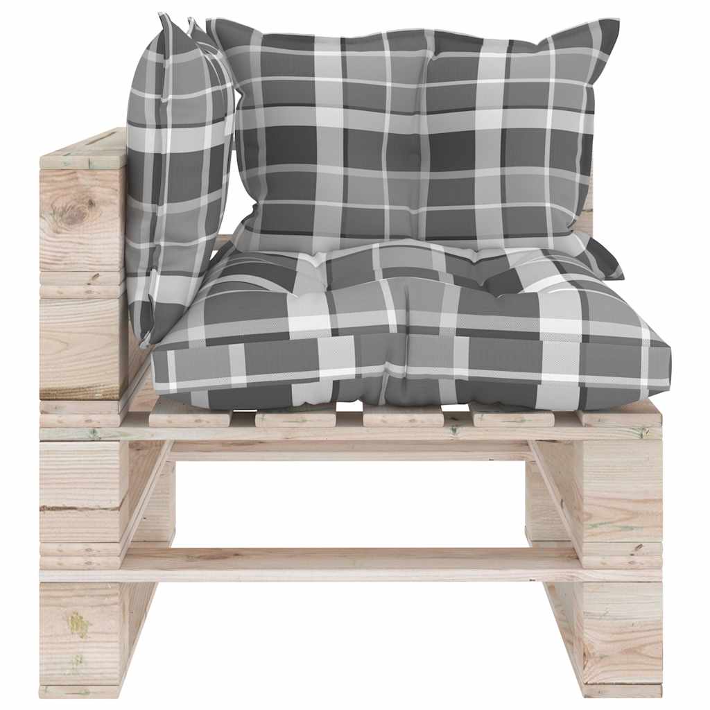 Set Salotto Giardino su Pallet Cuscini 5 pz in Legno di Pino