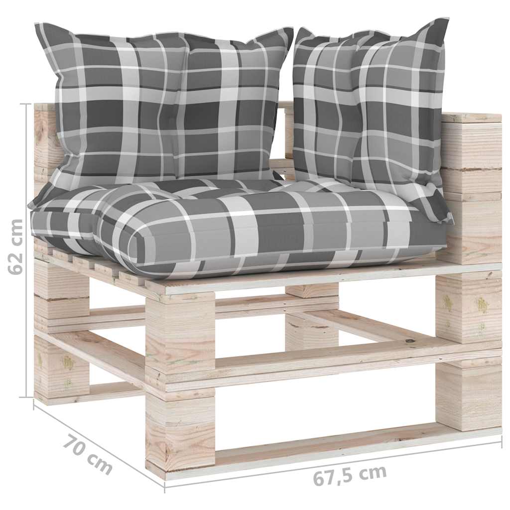 Set Salotto Giardino su Pallet Cuscini 5 pz in Legno di Pino