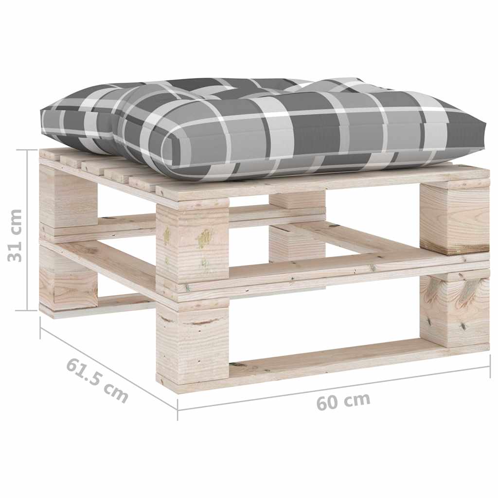 Set Salotto Giardino su Pallet Cuscini 5 pz in Legno di Pino