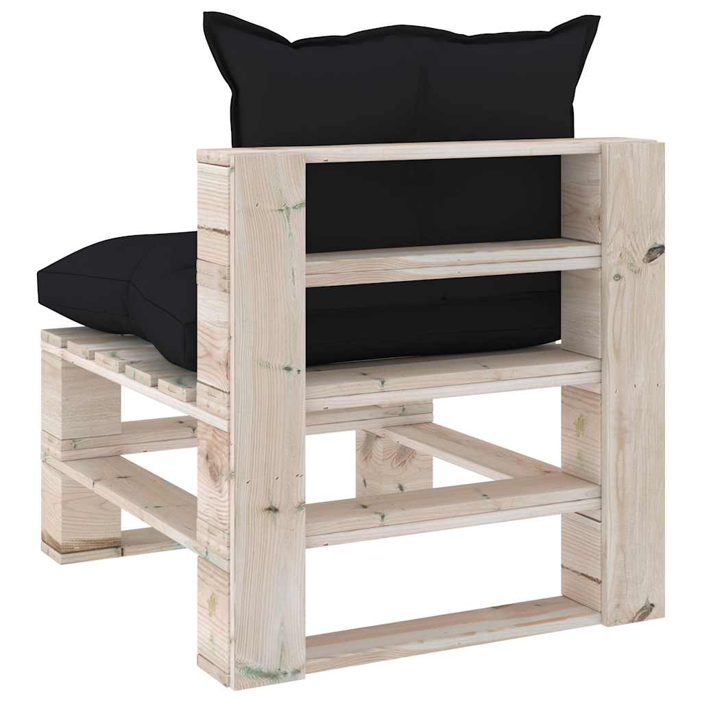 Set Salotto Giardino su Pallet Cuscini 6 pz in Legno di Pino