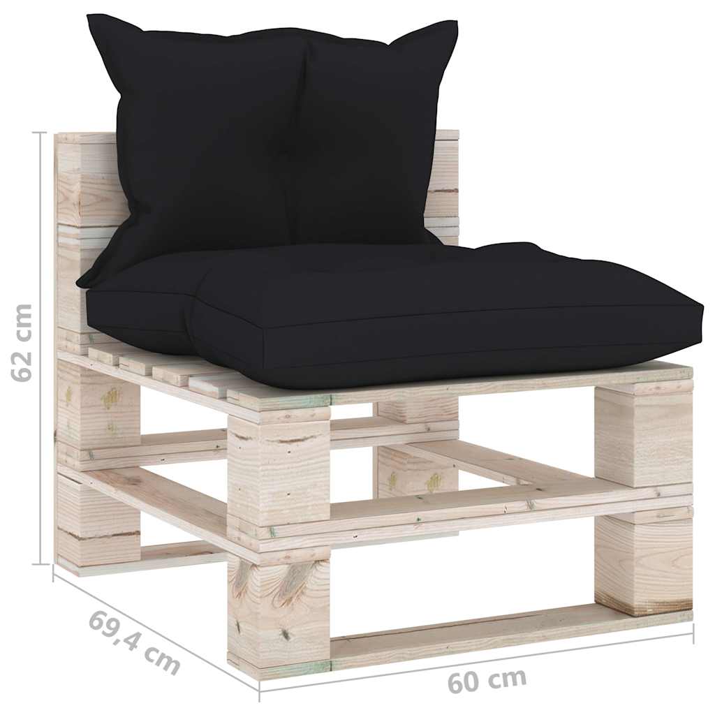 Set Salotto Giardino su Pallet Cuscini 6 pz in Legno di Pino