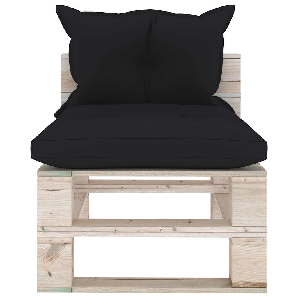Set Salotto Giardino su Pallet Cuscini 6 pz in Legno di Pino
