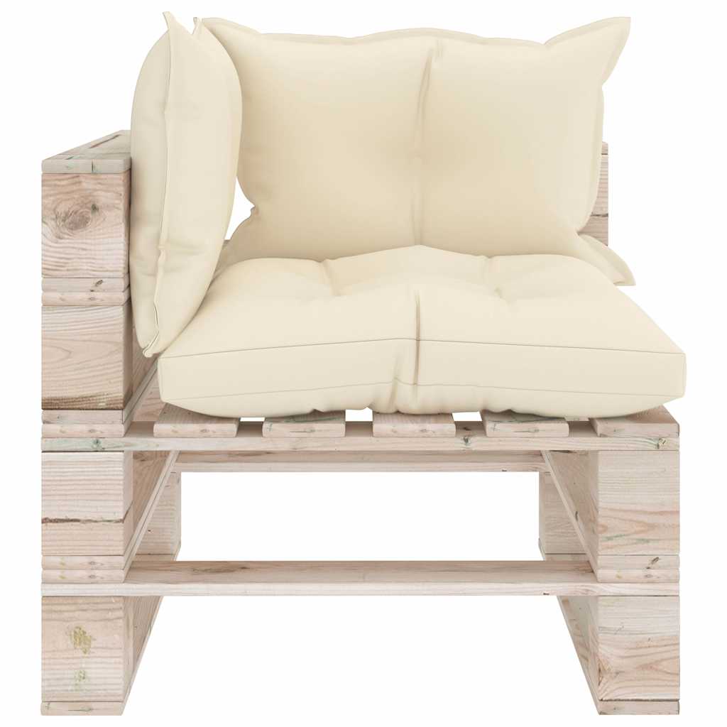 Set Salotto Giardino su Pallet Cuscini 6 pz in Legno di Pino