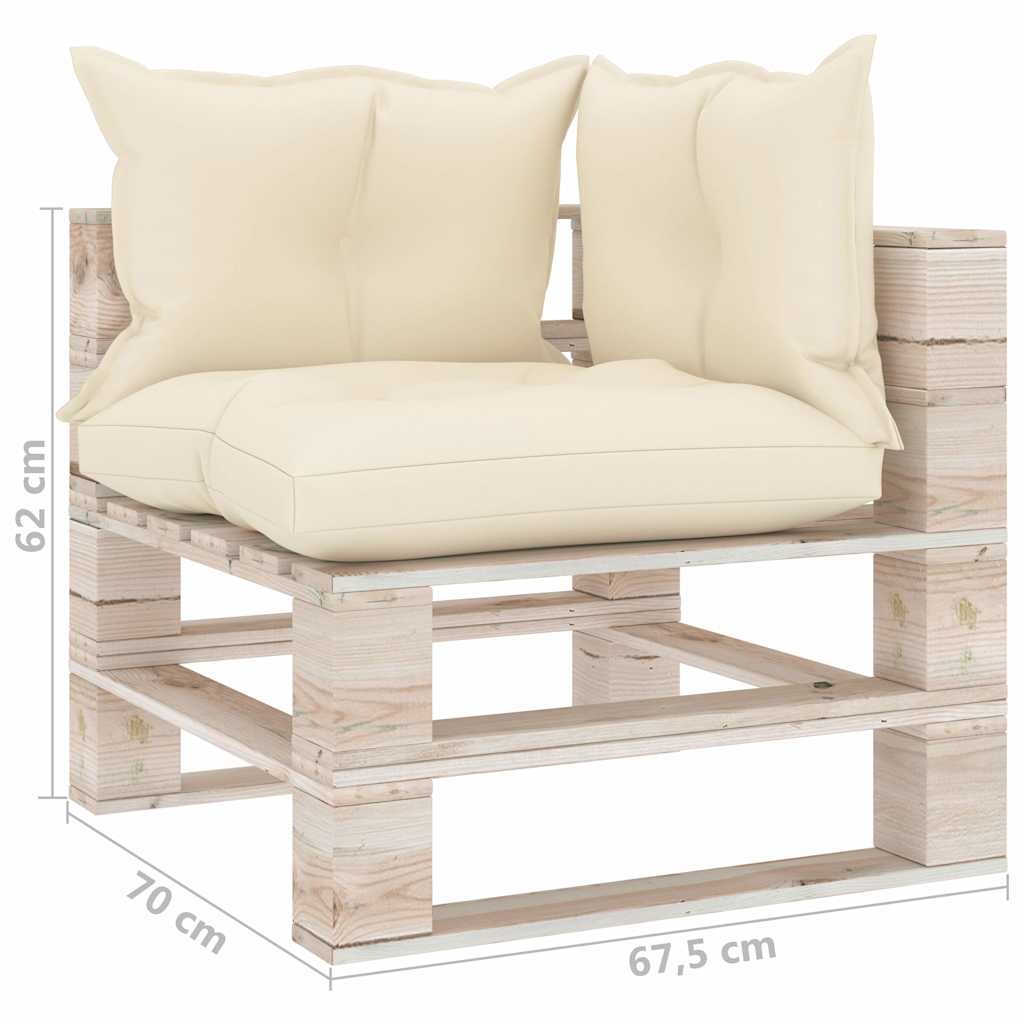 Set Salotto Giardino su Pallet Cuscini 6 pz in Legno di Pino