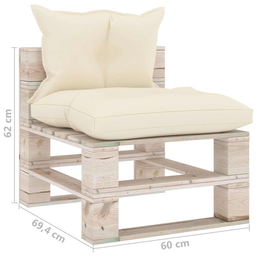 Set Salotto Giardino su Pallet Cuscini 6 pz in Legno di Pino