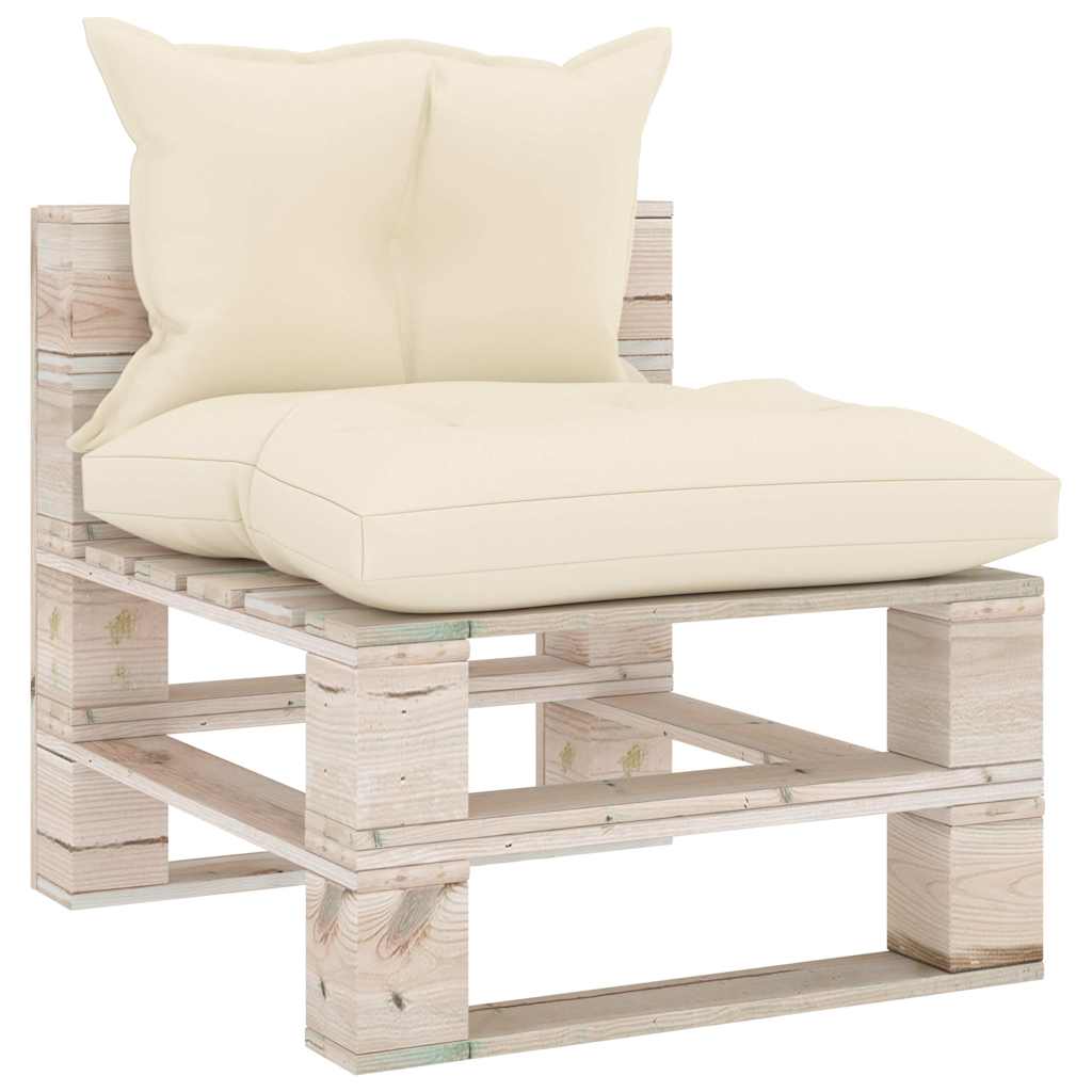 Set Salotto Giardino su Pallet Cuscini 6 pz in Legno di Pino