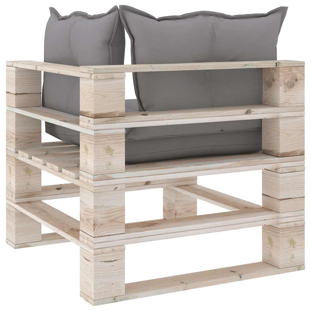 Set Salotto Giardino su Pallet Cuscini 6 pz in Legno di Pino