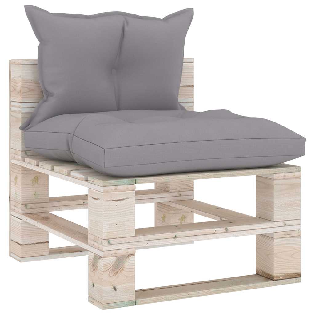 Set Salotto Giardino su Pallet Cuscini 6 pz in Legno di Pino