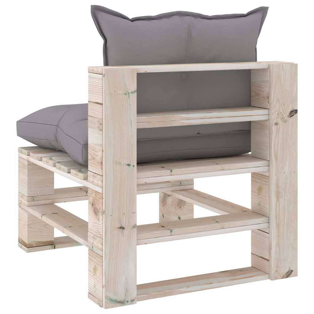 Set Salotto Giardino su Pallet Cuscini 6 pz in Legno di Pino