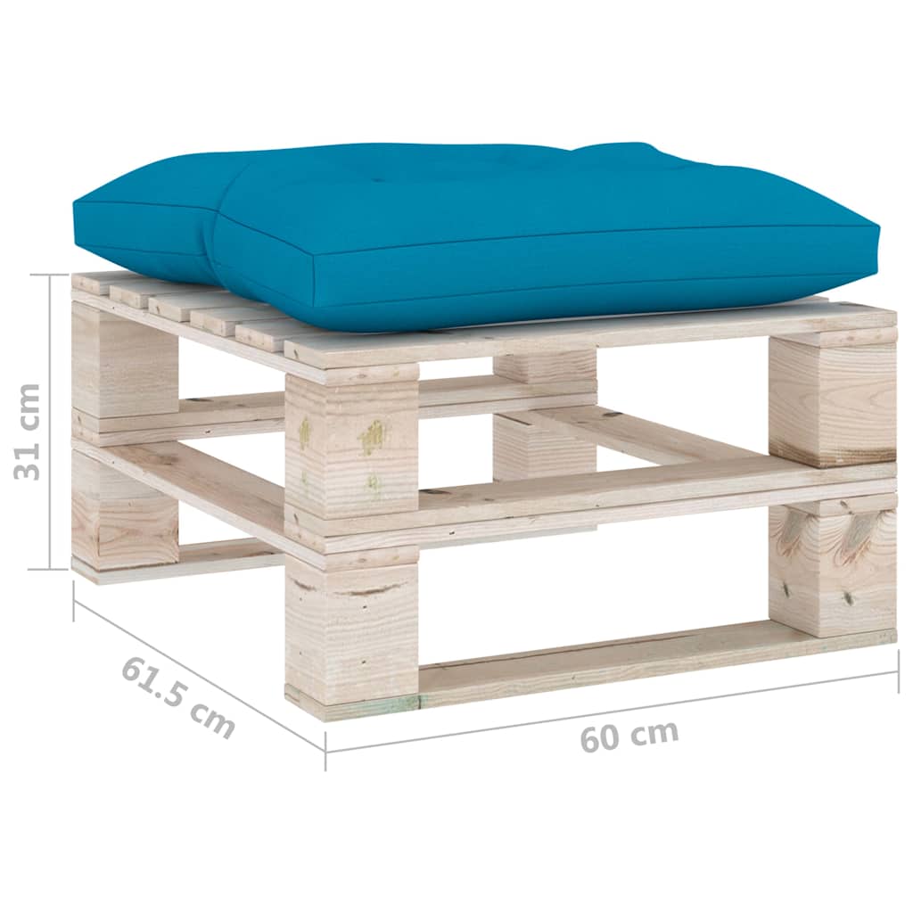 Set Salotto Giardino su Pallet Cuscini 6 pz in Legno di Pino