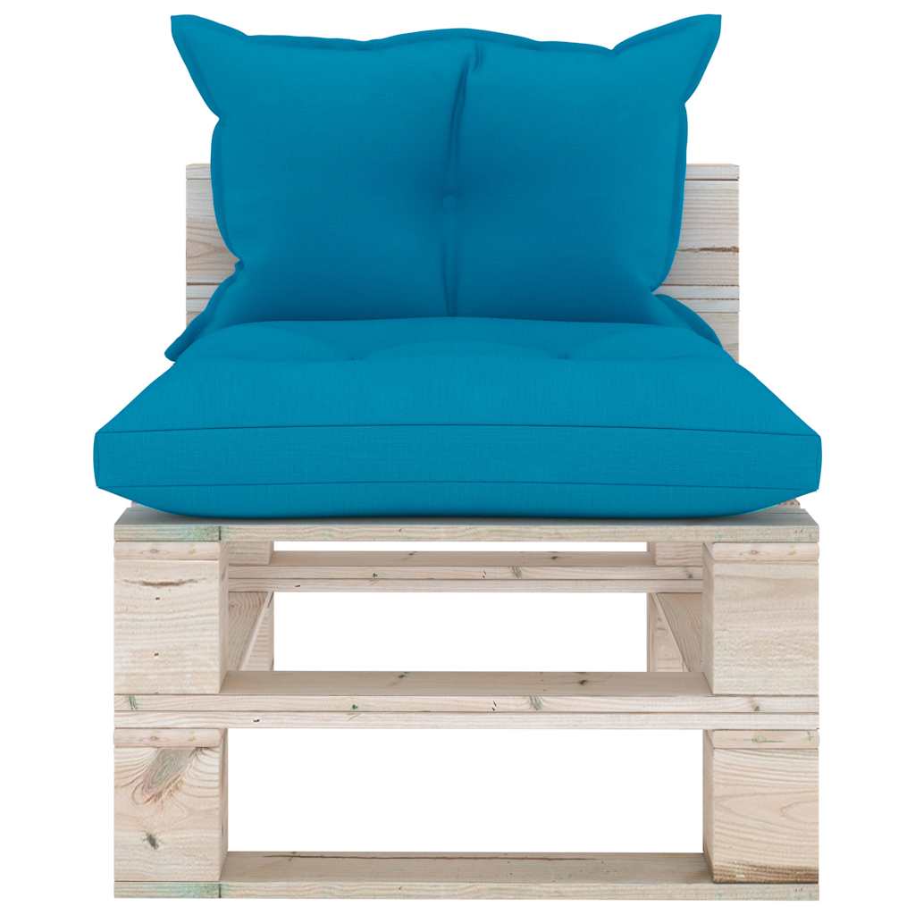 Set Salotto Giardino su Pallet Cuscini 6 pz in Legno di Pino