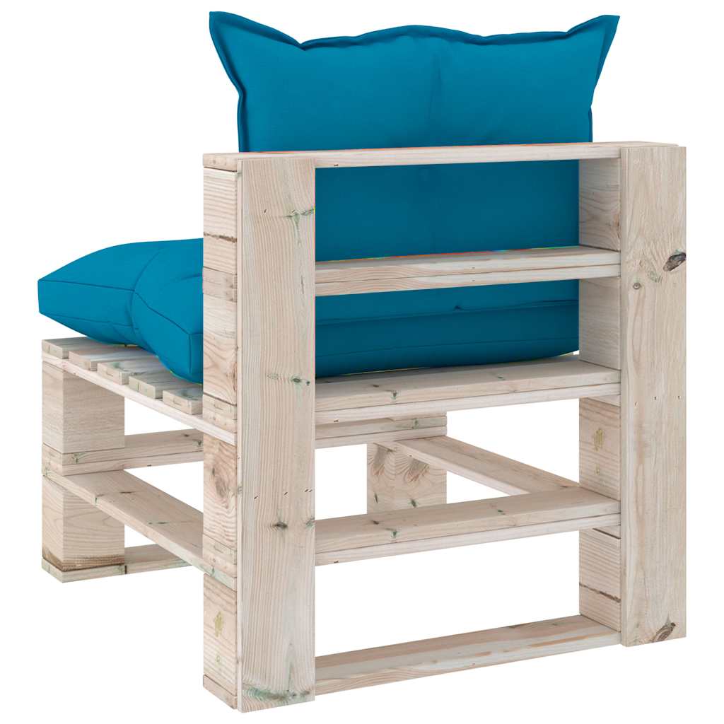 Set Salotto Giardino su Pallet Cuscini 6 pz in Legno di Pino